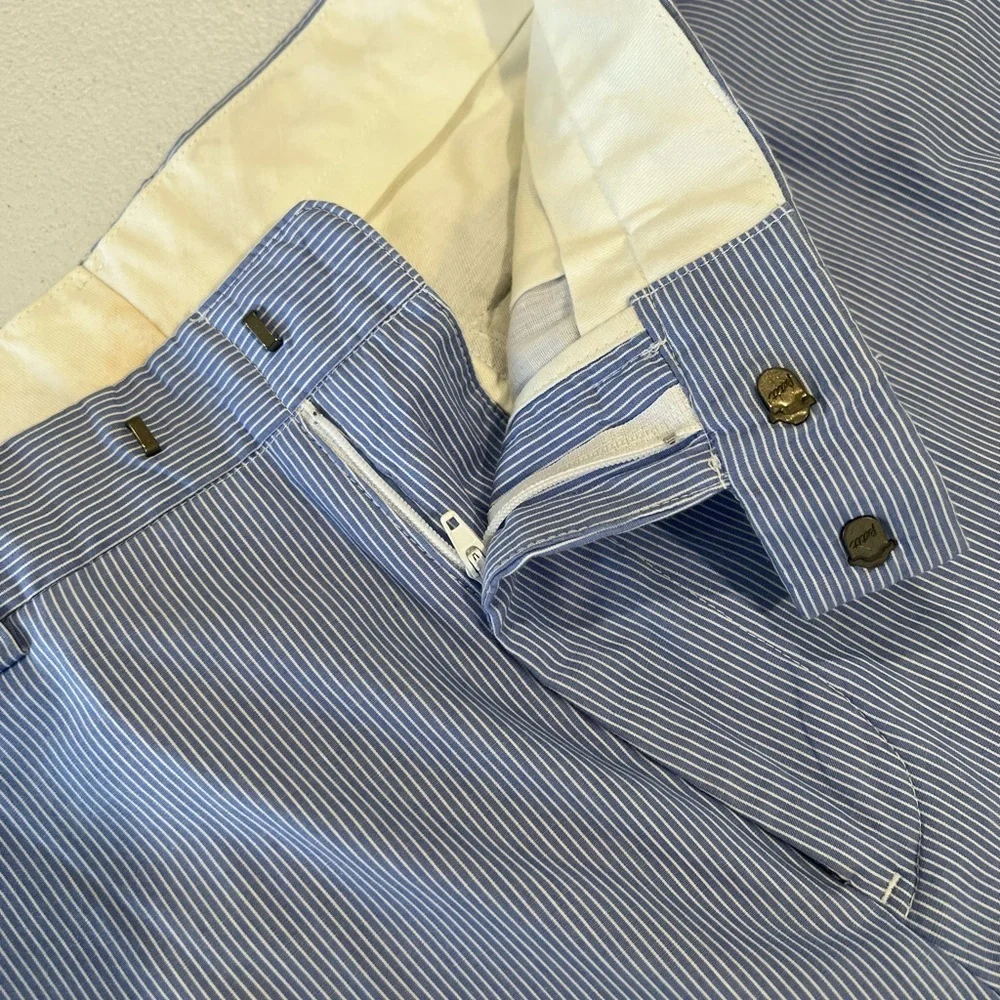 Ralph Lauren striped flat chino cruise Vacation trousers 32X30 Cotton Blend